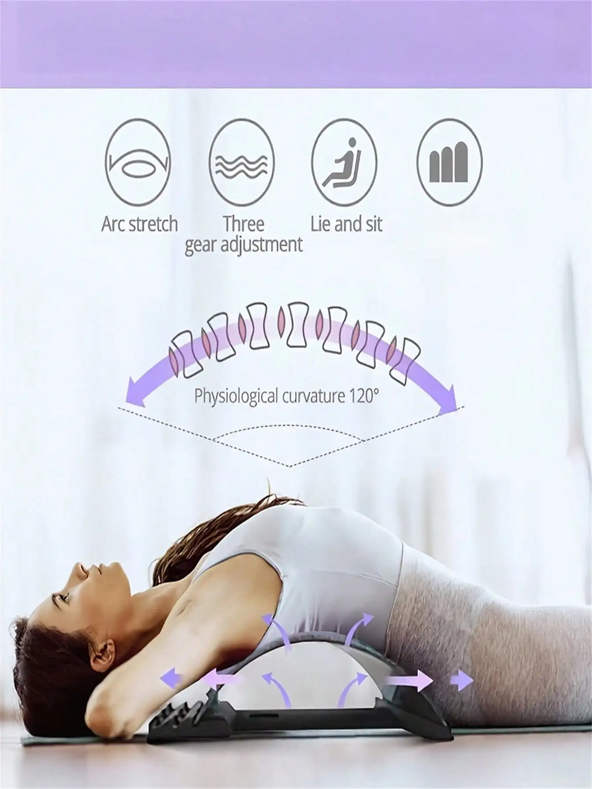 Back Relaxer - Waist Stretcher, Cervical And Back Stretching Tool, Yoga Support Aid, Adjustable Height Waist Massager, Suitable For Home And Office