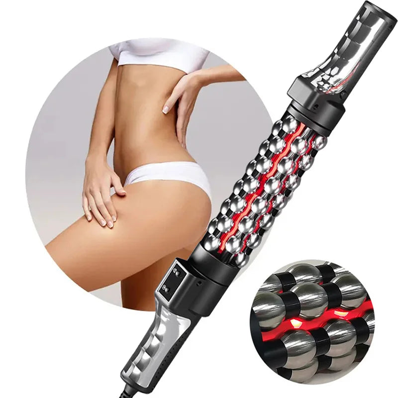 Heated Massage Rollor with Red Light Electric Rotating Body Massager For Weight Loss Muscle Relaxation Anti Cellulite Home Use