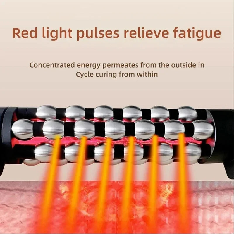 Heated Massage Rollor with Red Light Electric Rotating Body Massager For Weight Loss Muscle Relaxation Anti Cellulite Home Use