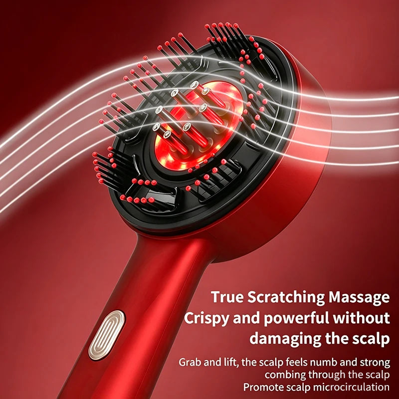 Modes Electric Massage Comb Portable Red Light Kneading Massage Hair Brush Hair Follicles On The Head Essence Oil Applicator