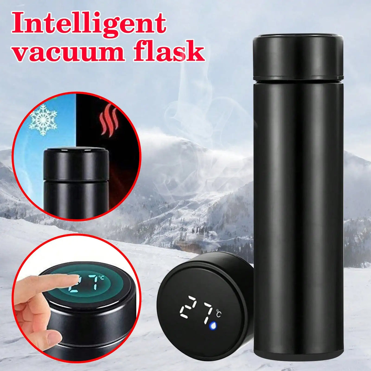 500ml Stainless Steel Vacuum Insulated Water Bottle, Cup For Hot & Cold Drinks, Leak-Proof Portable Mug For School Office Use