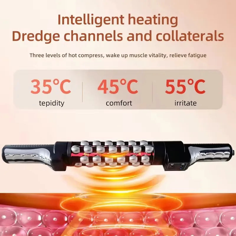 Heated Massage Rollor with Red Light Electric Rotating Body Massager For Weight Loss Muscle Relaxation Anti Cellulite Home Use