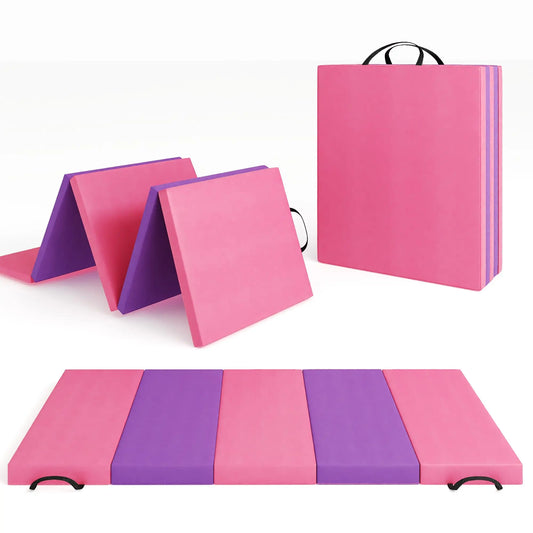 Gymnastics Mat,4-/5-fold Exercise Mats, Gymnastics Tumbling Mats, Thick Portable Home Gym Floor Pad for Yoga, Pilates, Aerobics