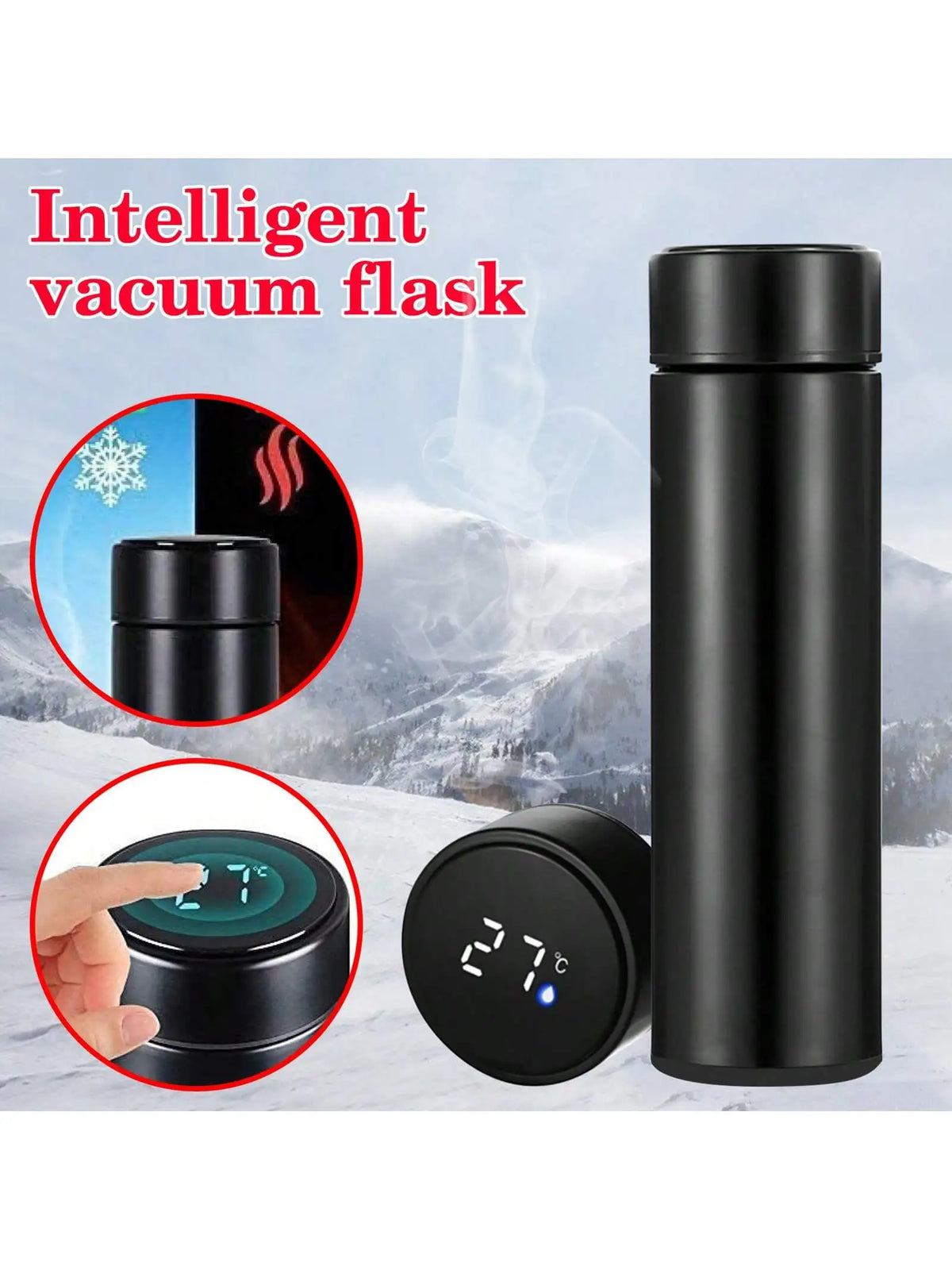 500ml Stainless Steel Vacuum Insulated Water Bottle, Cup For Hot & Cold Drinks, Leak-Proof Portable Mug For School Office Use