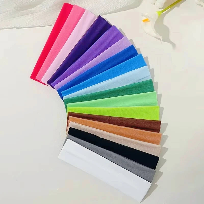 Elastic Hair Band Fashion Headbands Solid Color Knitted Sports Running Fitness Yoga Hair Bands Makeup Hair Accessories For Women
