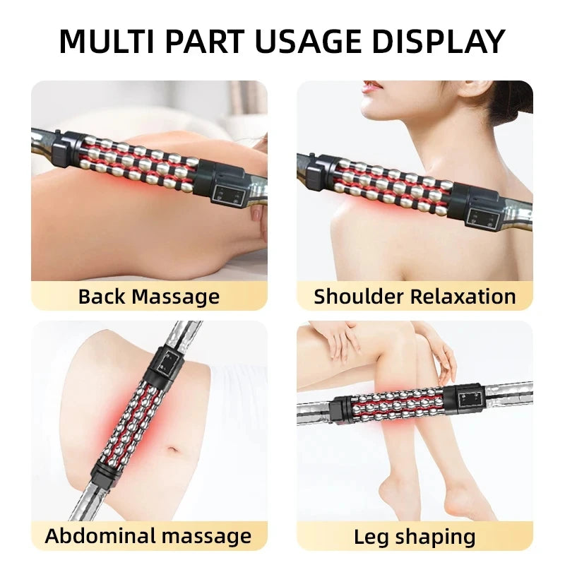 Heated Massage Rollor with Red Light Electric Rotating Body Massager For Weight Loss Muscle Relaxation Anti Cellulite Home Use